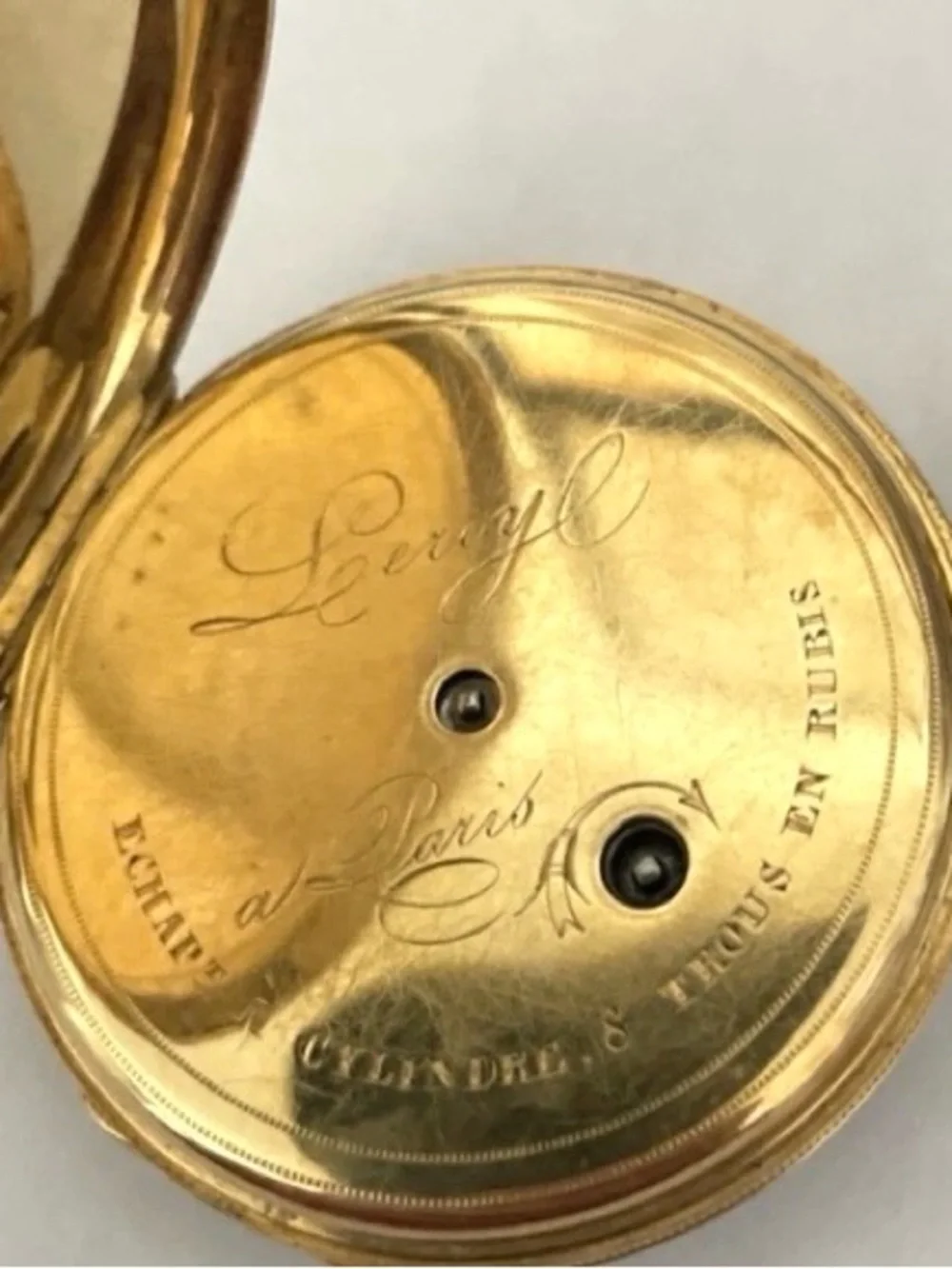 French Men's Pocket Watch Mechanism with White Dial